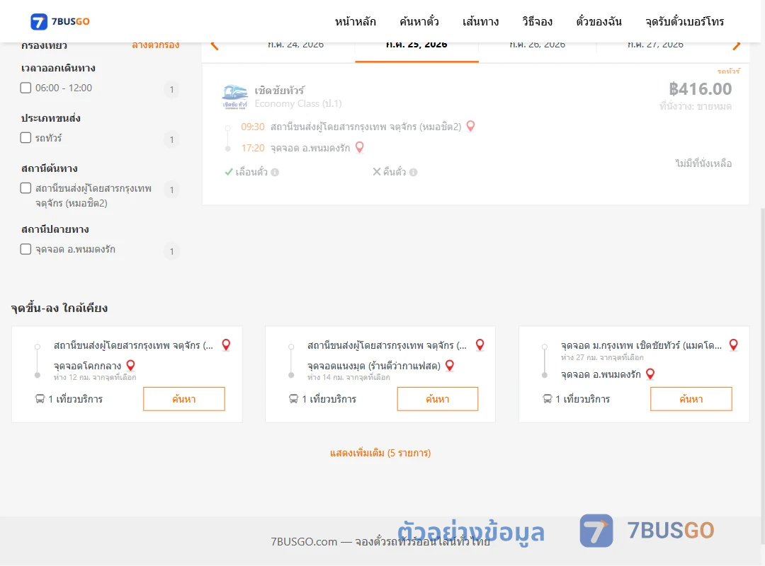 ตัวอย่างผลค้นหา หมอชิต2-พนมดงรัก