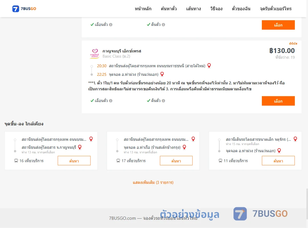 ตัวอย่างผลค้นหา สายใต้ใหม่-ท่าม่วงร้านแว่นเอก