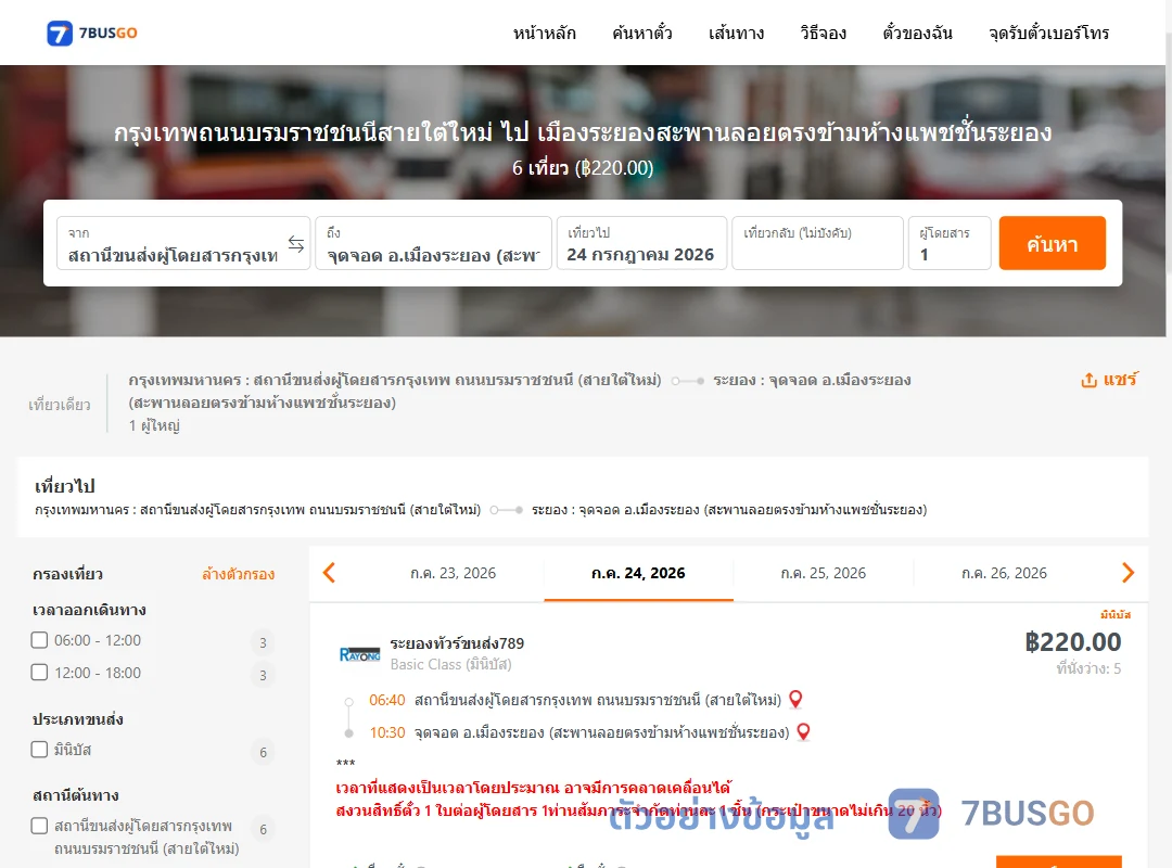 ตัวอย่างผลค้นหา สายใต้ใหม่-เมืองระยองสะพานลอยตรงข้ามห้างแพชชั่นระยอง