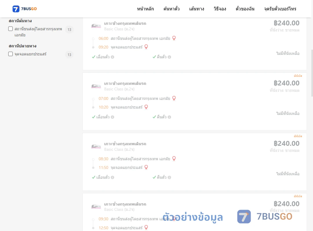 ตัวอย่างผลค้นหา เอกมัย-แยกประแสร์