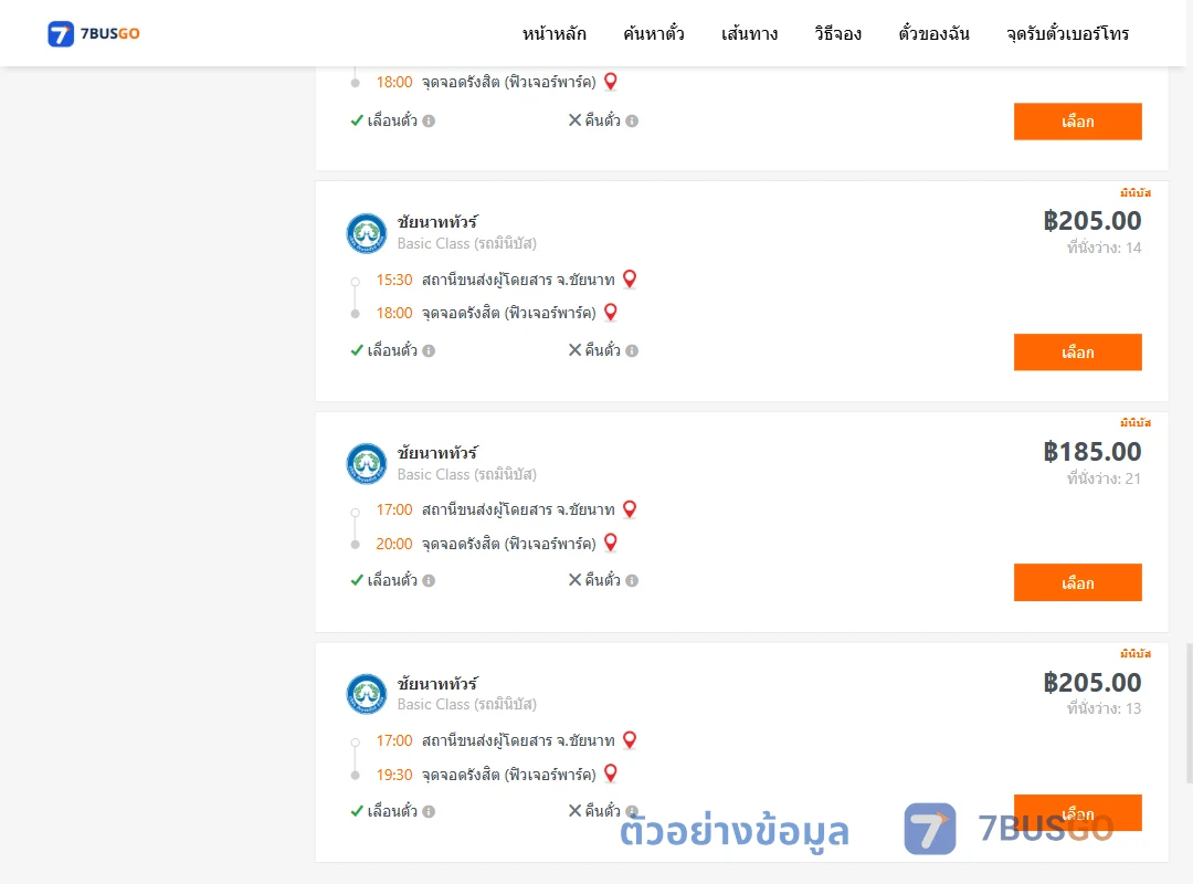 ตัวอย่างผลค้นหา ชัยนาท-กรุงเทพฯ
