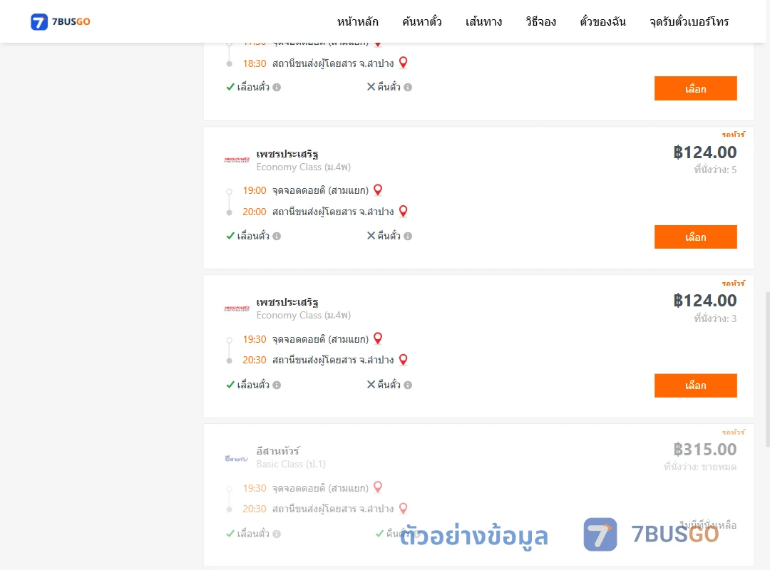 ตัวอย่างผลค้นหา ดอยติ-ลำปาง
