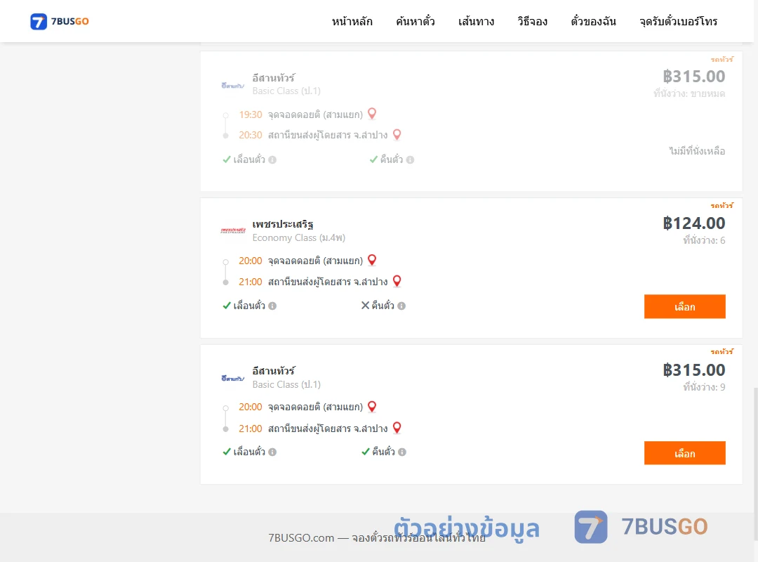 ตัวอย่างผลค้นหา ดอยติ-ลำปาง