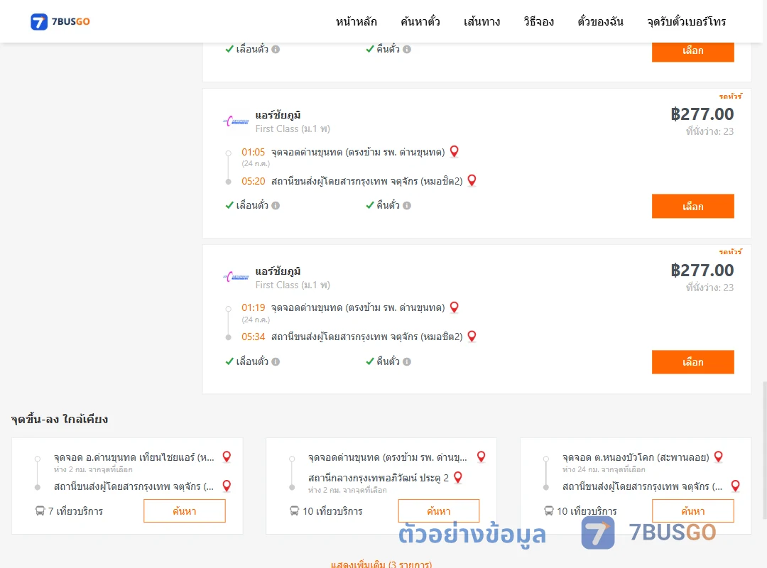 ตัวอย่างผลค้นหา ด่านขุนทดตรงข้ามรพ.ด่านขุนทด-หมอชิต2