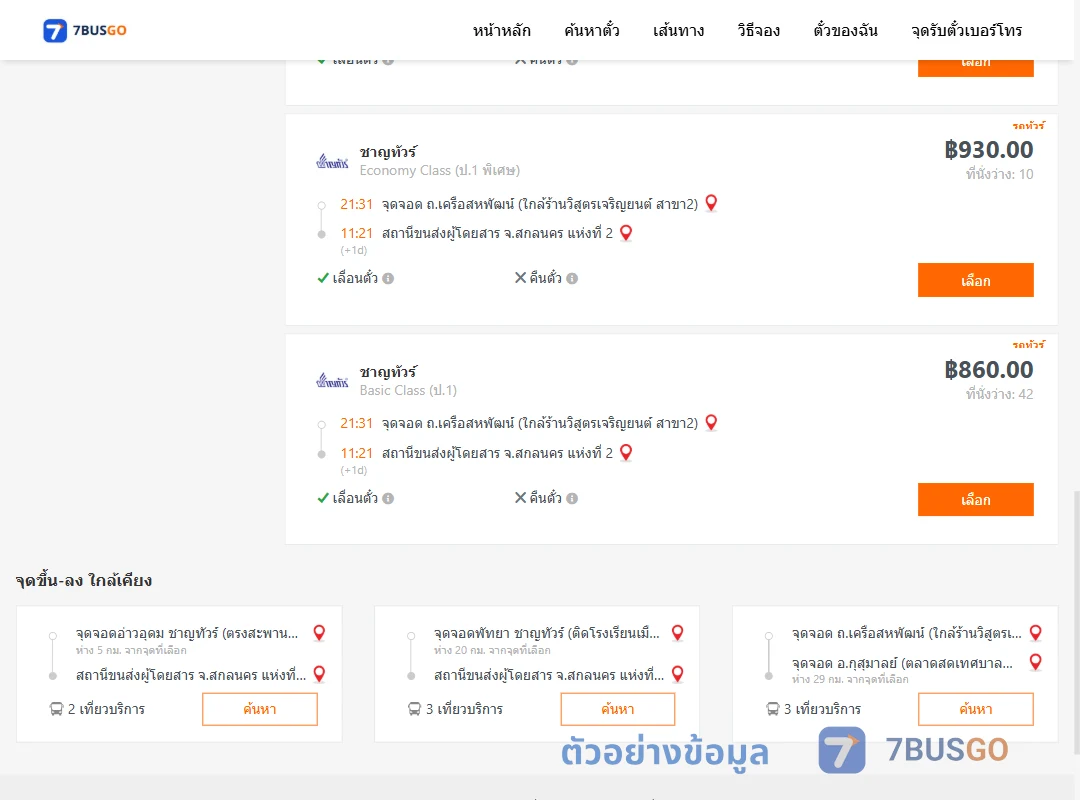 ตัวอย่างผลค้นหา ถ.เครือสหพัฒน์-สกลนครแห่งที่2