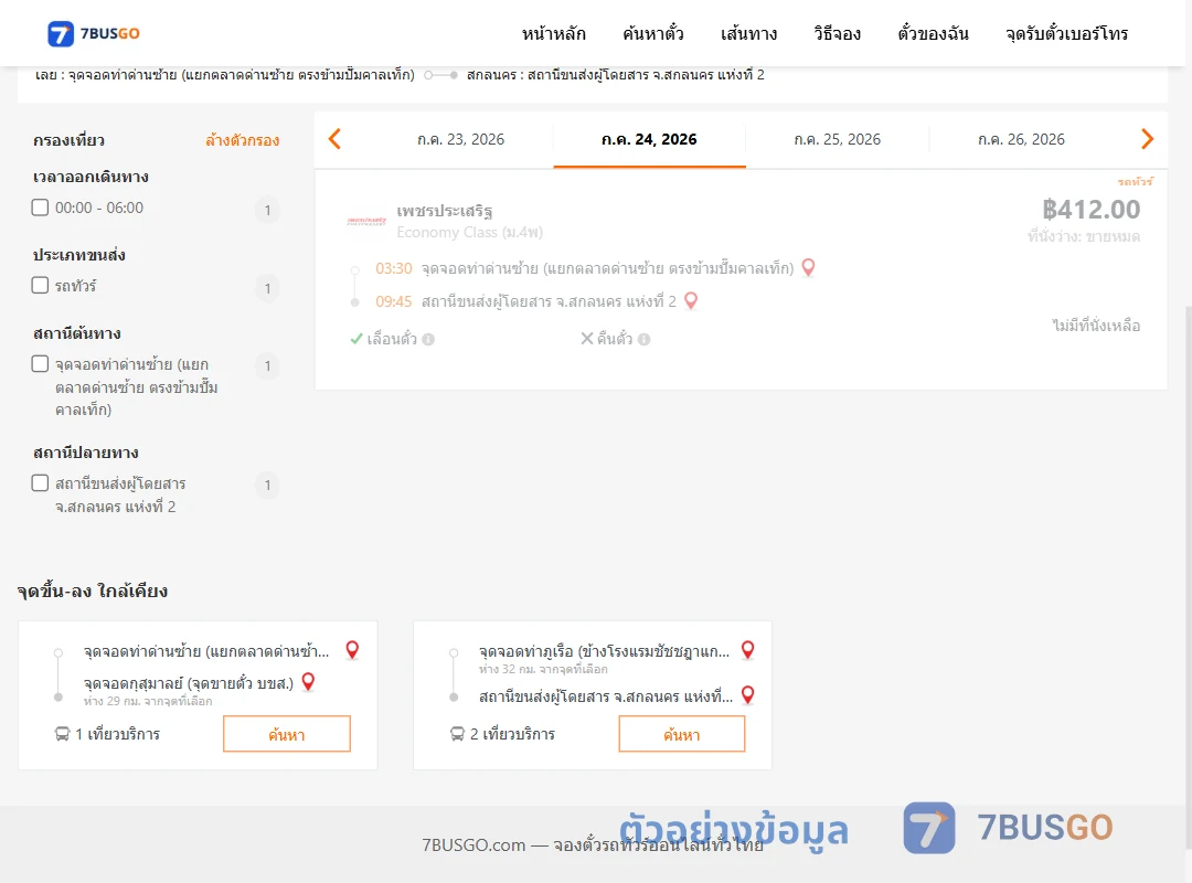ตัวอย่างผลค้นหา ท่าด่านซ้ายแยกตลาดด่านซ้ายตรงข้ามปั๊มคาลเท็ก-สกลนครแห่งที่2