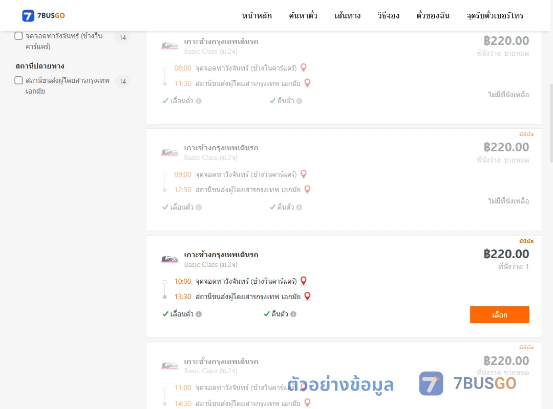 ตัวอย่างผลค้นหา ท่าวังจันทร์ข้างวินคาร์แคร์-เอกมัย