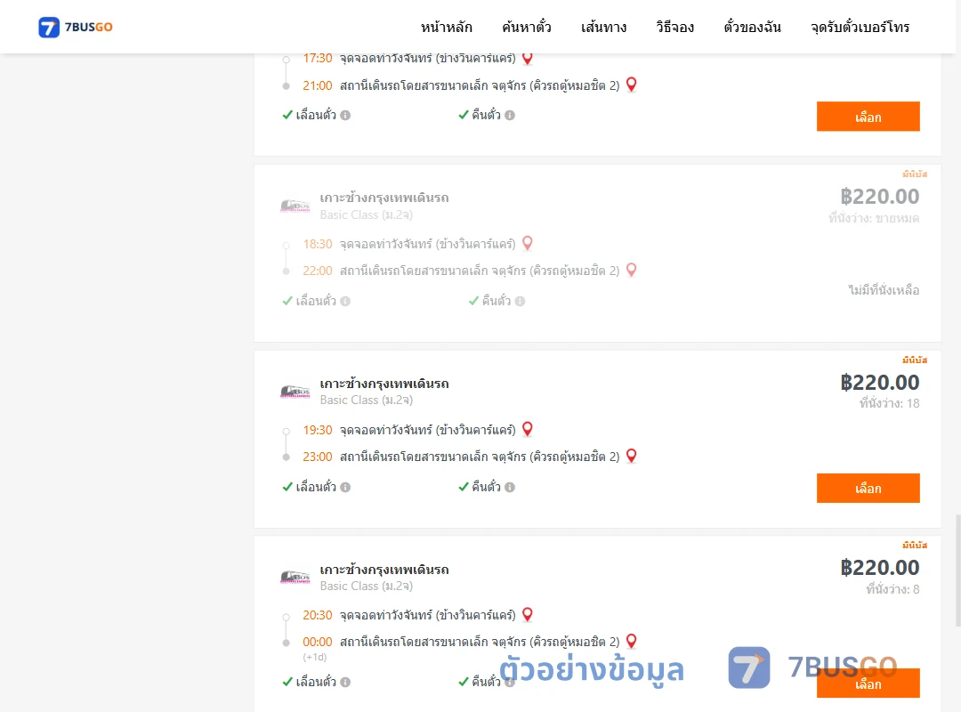 ตัวอย่างผลค้นหา ท่าวังจันทร์ข้างวินคาร์แคร์-จตุจักรคิวรถตู้หมอชิต2