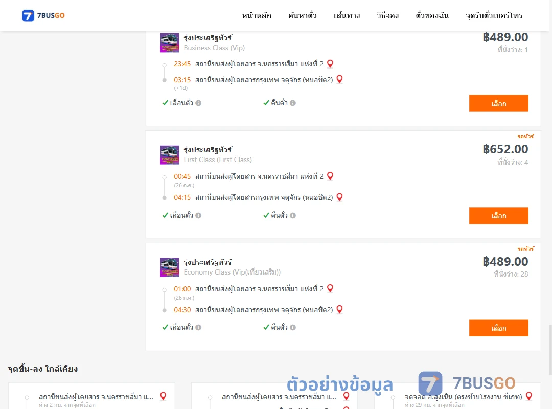ตัวอย่างผลค้นหา นครราชสีมาแห่งที่2-กรุงเทพจตุจักร