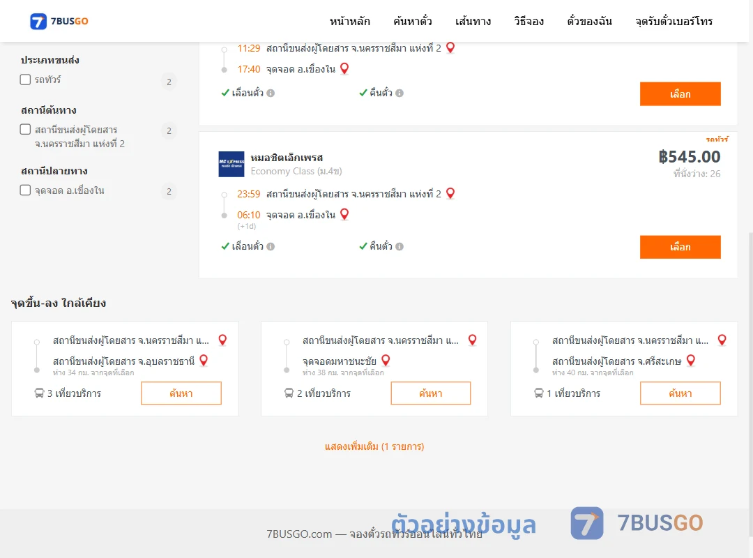 ตัวอย่างผลค้นหา นครราชสีมาแห่งที่2-เขื่องใน