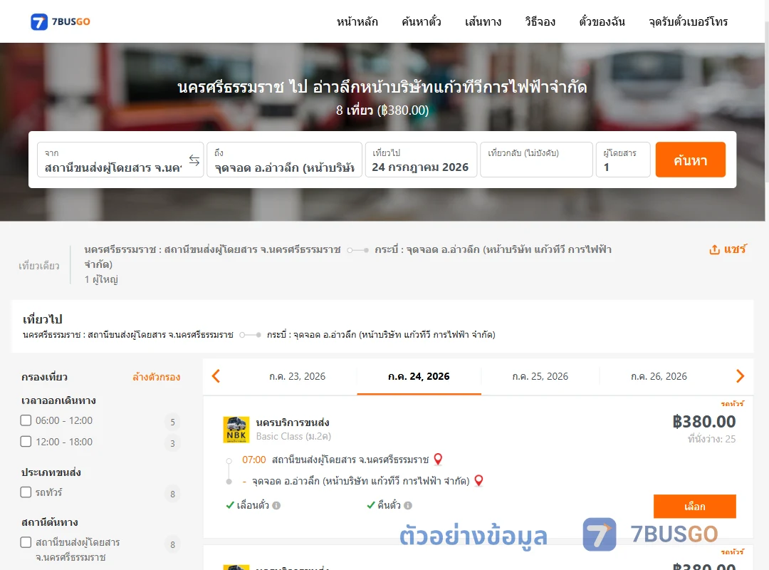 ตัวอย่างผลค้นหา นครศรีธรรมราช-อ่าวลึกหน้าบริษัทแก้วทีวีการไฟฟ้าจำกัด