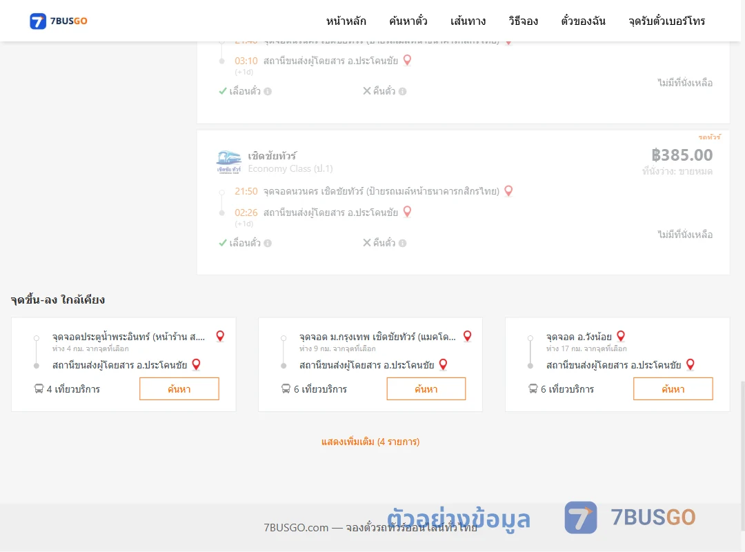 ตัวอย่างผลค้นหา นวนคร-ประโคนชัย