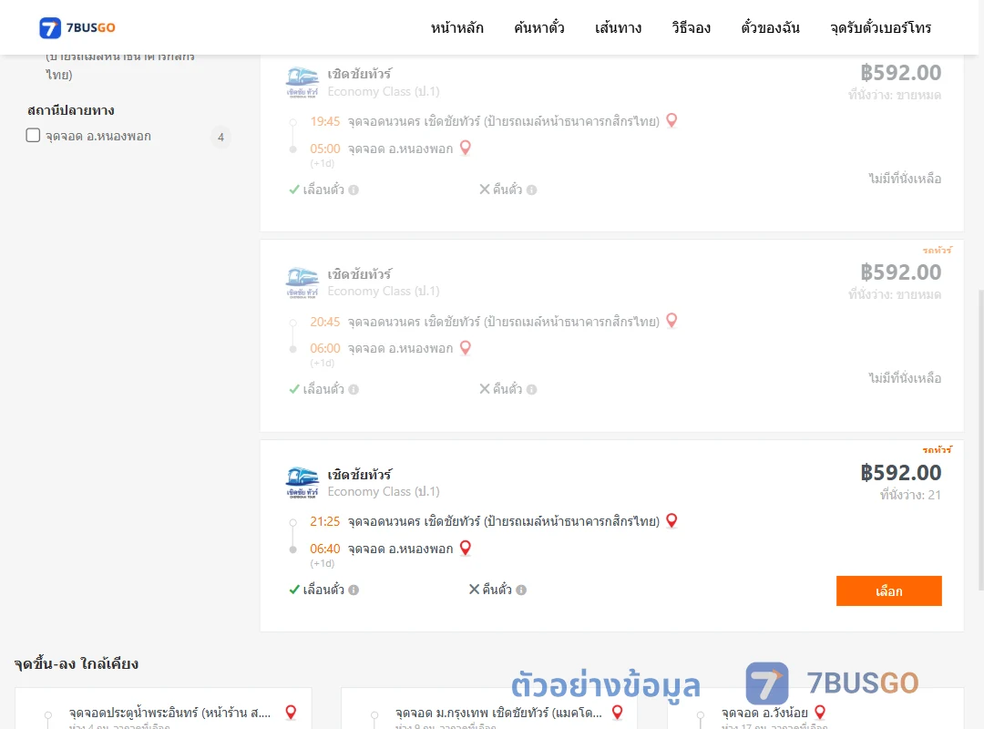 ตัวอย่างผลค้นหา นวนคร-หนองพอก