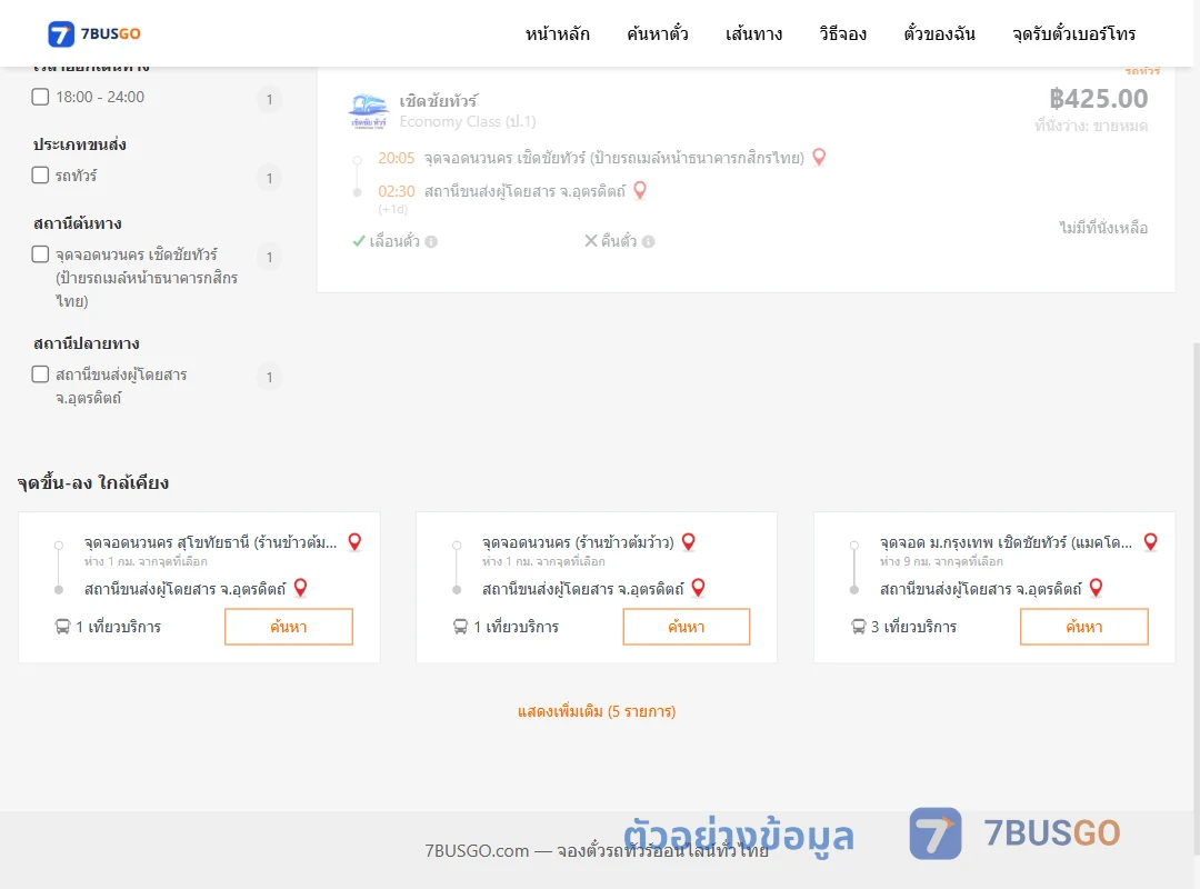 ตัวอย่างผลค้นหา นวนคร-อุตรดิตถ์