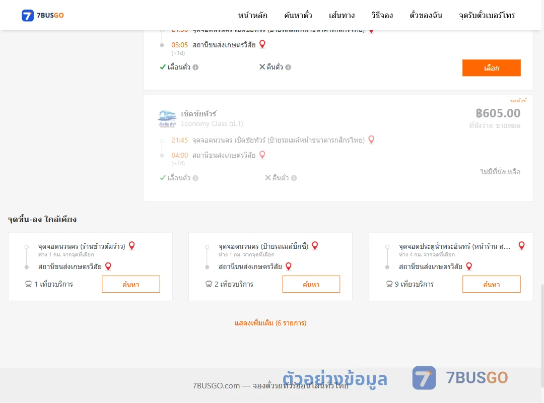 ตัวอย่างผลค้นหา นวนคร-เกษตรวิสัย