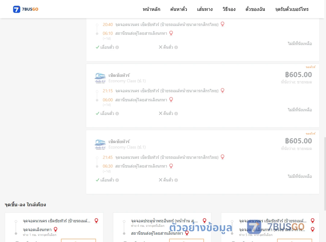 ตัวอย่างผลค้นหา นวนคร-เลิงนกทา