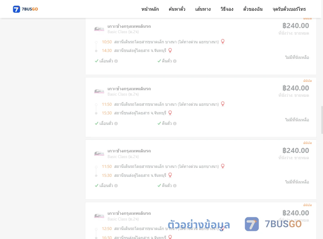 ตัวอย่างผลค้นหา บางนาใต้ทางด่วนแยกบางนา-จันทบุรี