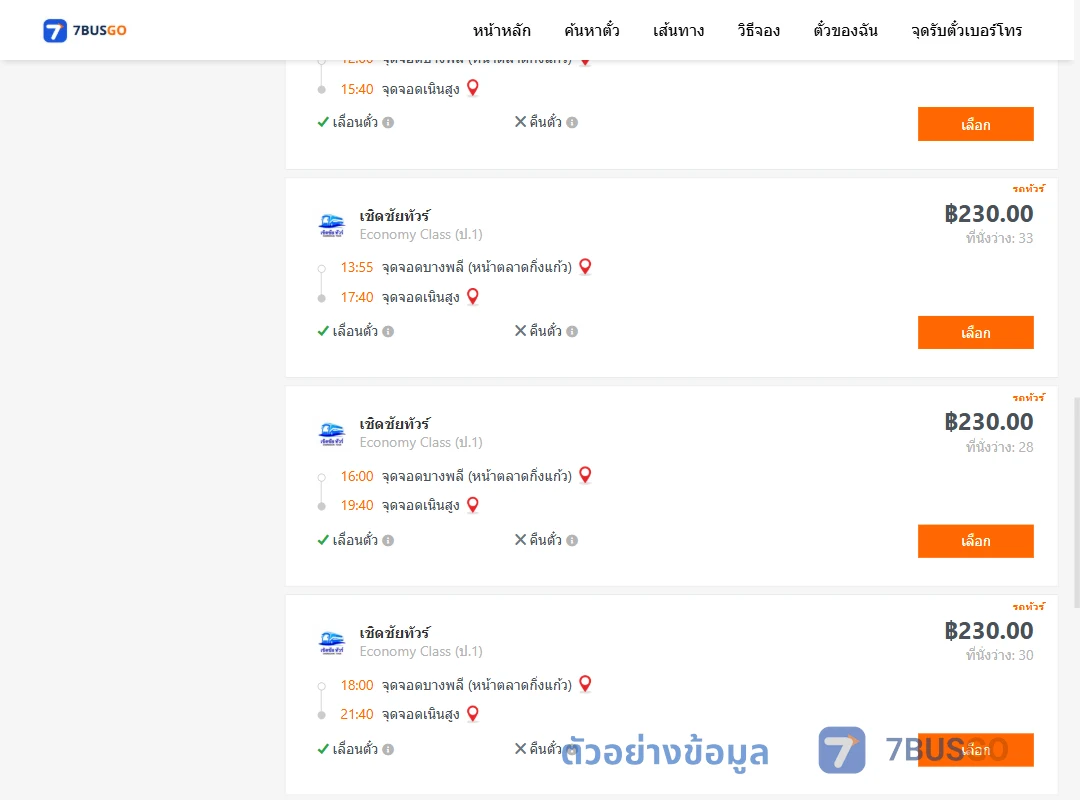 ตัวอย่างผลค้นหา บางพลีหน้าตลาดกิ่งแก้ว-เนินสูง