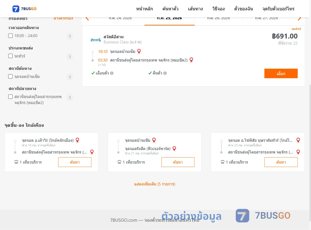 ตัวอย่างผลค้นหา บ้านเซิม-หมอชิต2