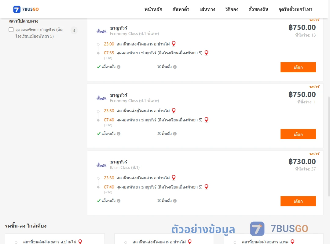 ตัวอย่างผลค้นหา บ้านไผ่-พัทยา