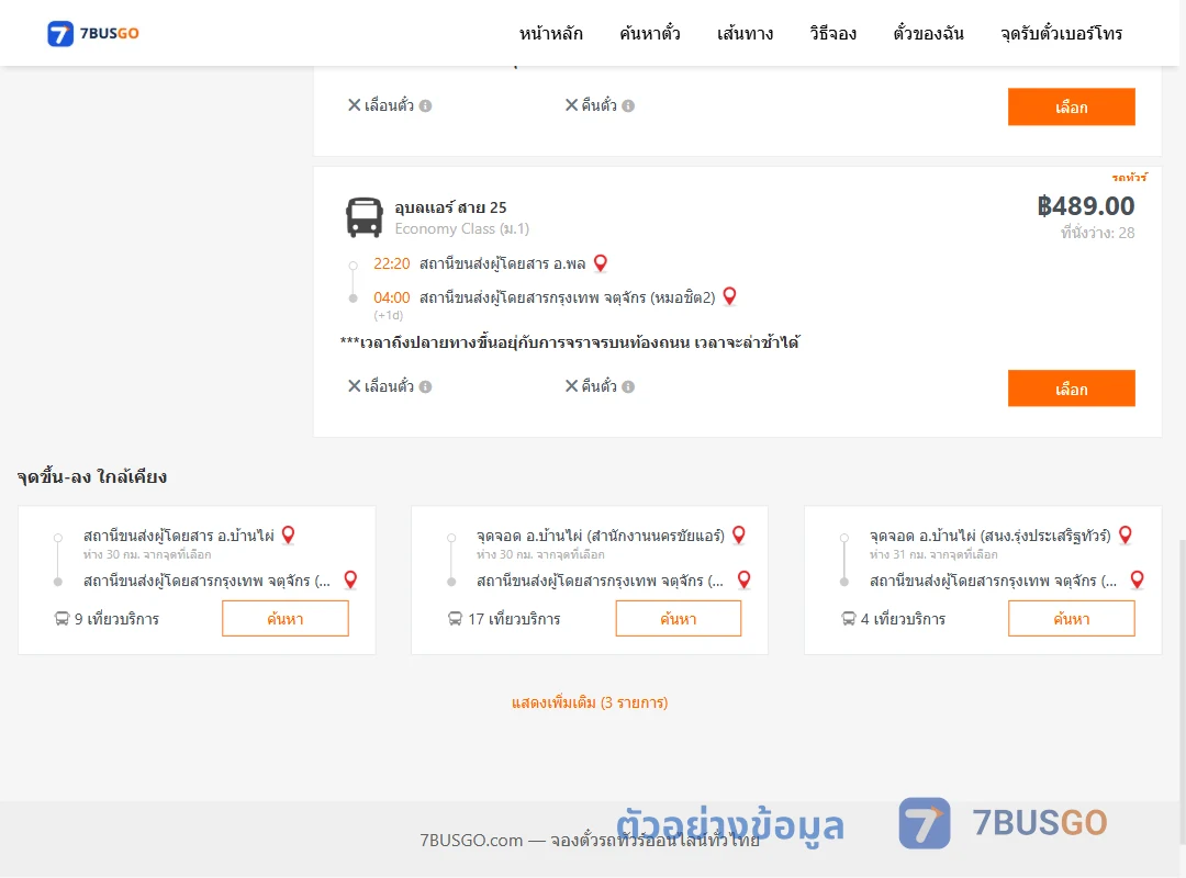 ตัวอย่างผลค้นหา พล-กรุงเทพฯ