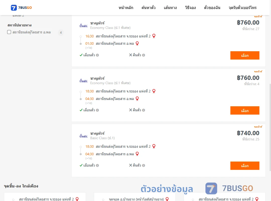 ตัวอย่างผลค้นหา ระยองแห่งที่2-พล