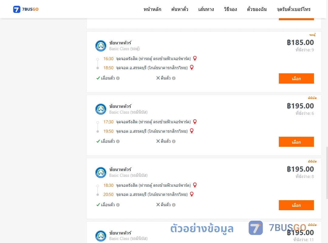 ตัวอย่างผลค้นหา รังสิต-สรรคบุรีใกล้ธนาคารกสิกรไทย