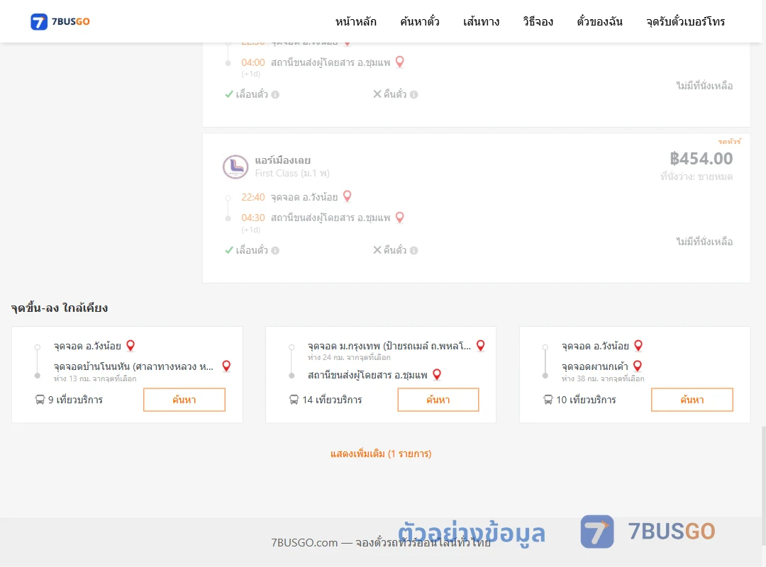 ตัวอย่างผลค้นหา วังน้อย-ชุมแพ