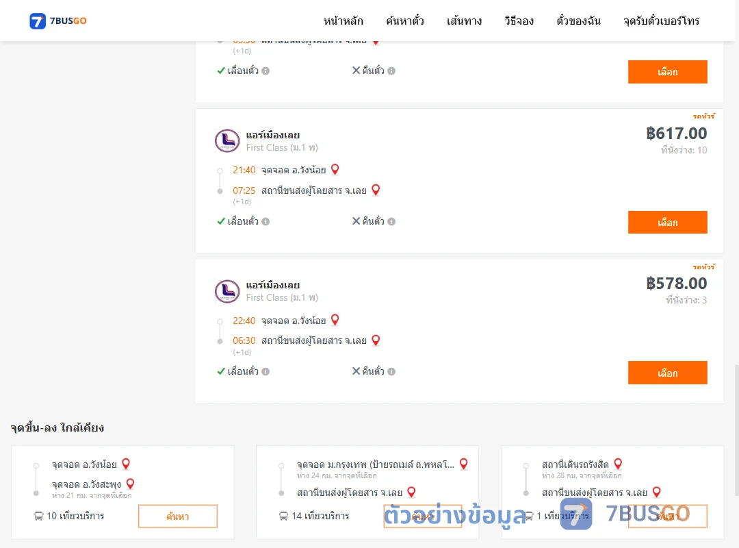 ตัวอย่างผลค้นหา วังน้อย-เลย