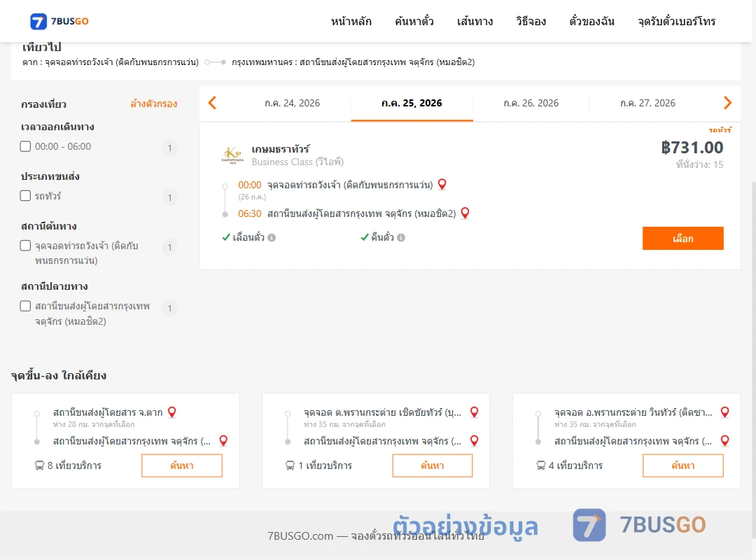 ตัวอย่างผลค้นหา วังเจ้า-กรุงเทพฯ