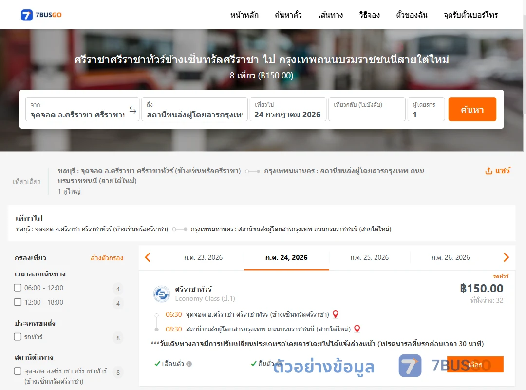 ตัวอย่างผลค้นหา ศรีราชาศรีราชาทัวร์ข้างเซ็นทรัลศรีราชา-สายใต้ใหม่