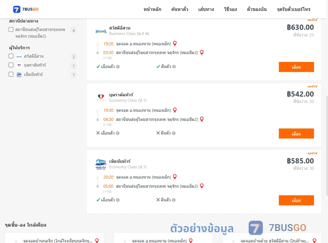 ตัวอย่างผลค้นหา หนองเม็ก-กรุงเทพฯ