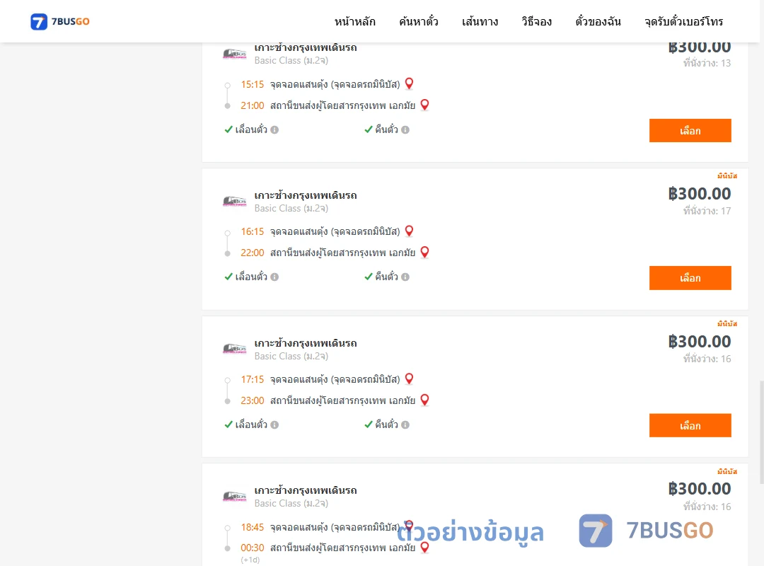 ตัวอย่างผลค้นหา แสนตุ้ง-กรุงเทพฯ