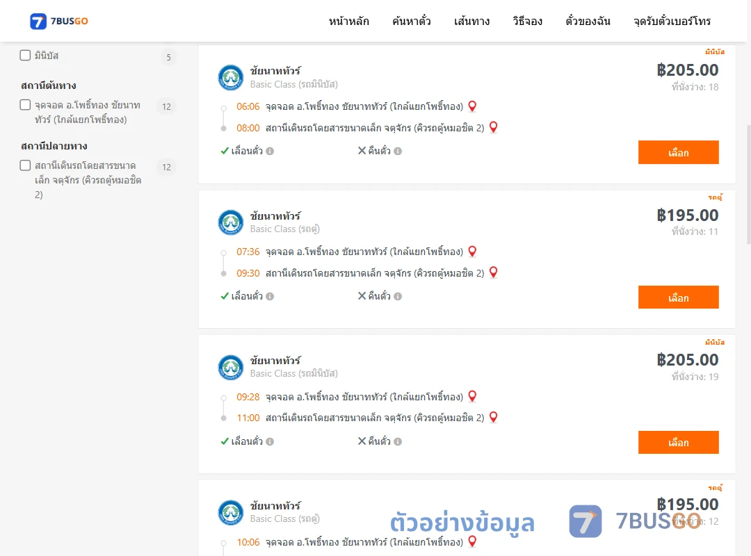 ตัวอย่างผลค้นหา โพธิ์ทอง-หมอชิต
