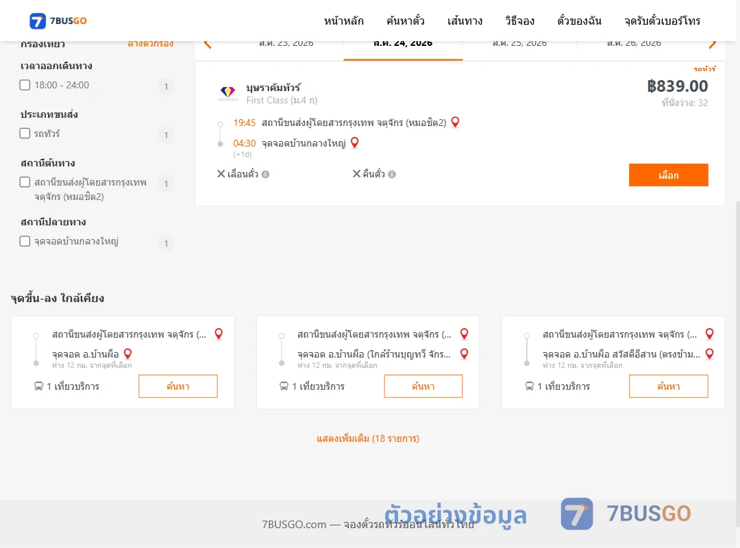 ตัวอย่างผลค้นหา กรุงเทพ-บ้านกลางใหญ่