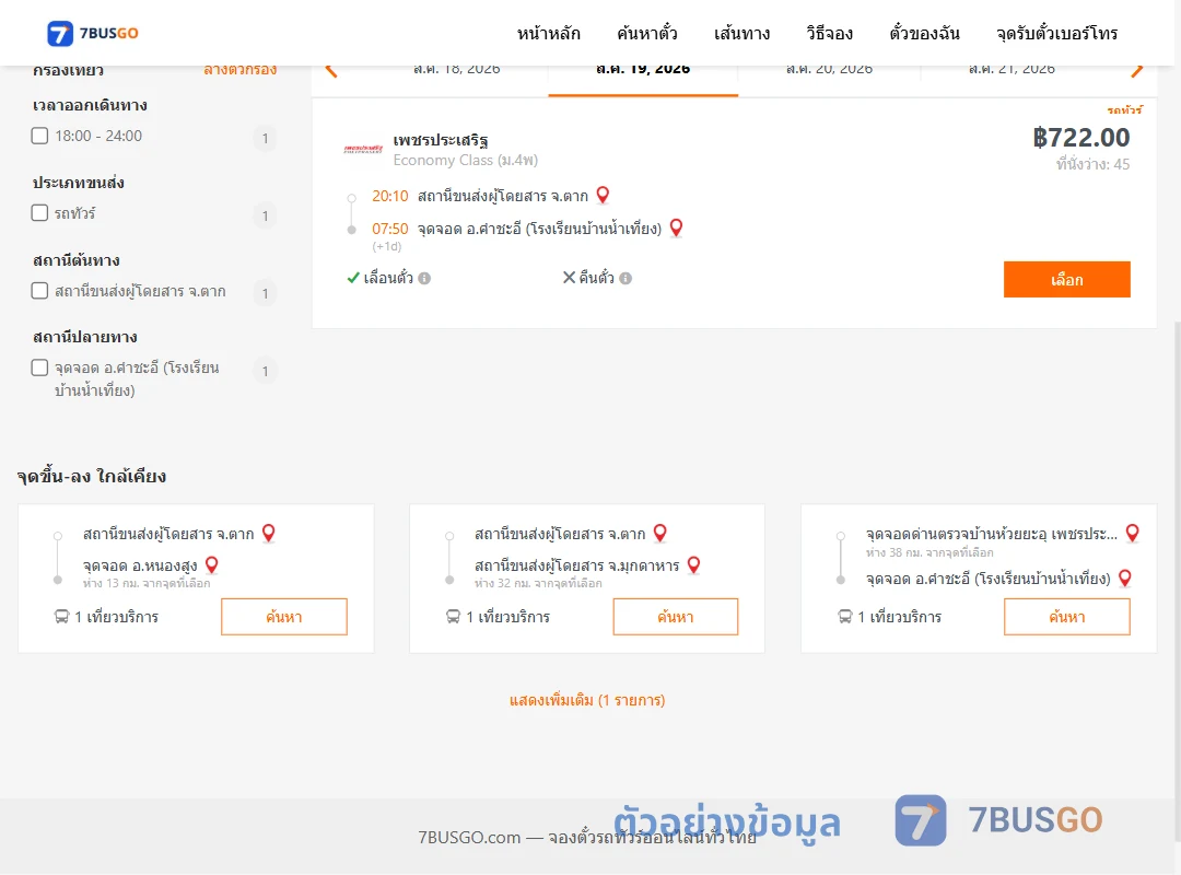 ตัวอย่างผลค้นหา ตาก-คำชะอี