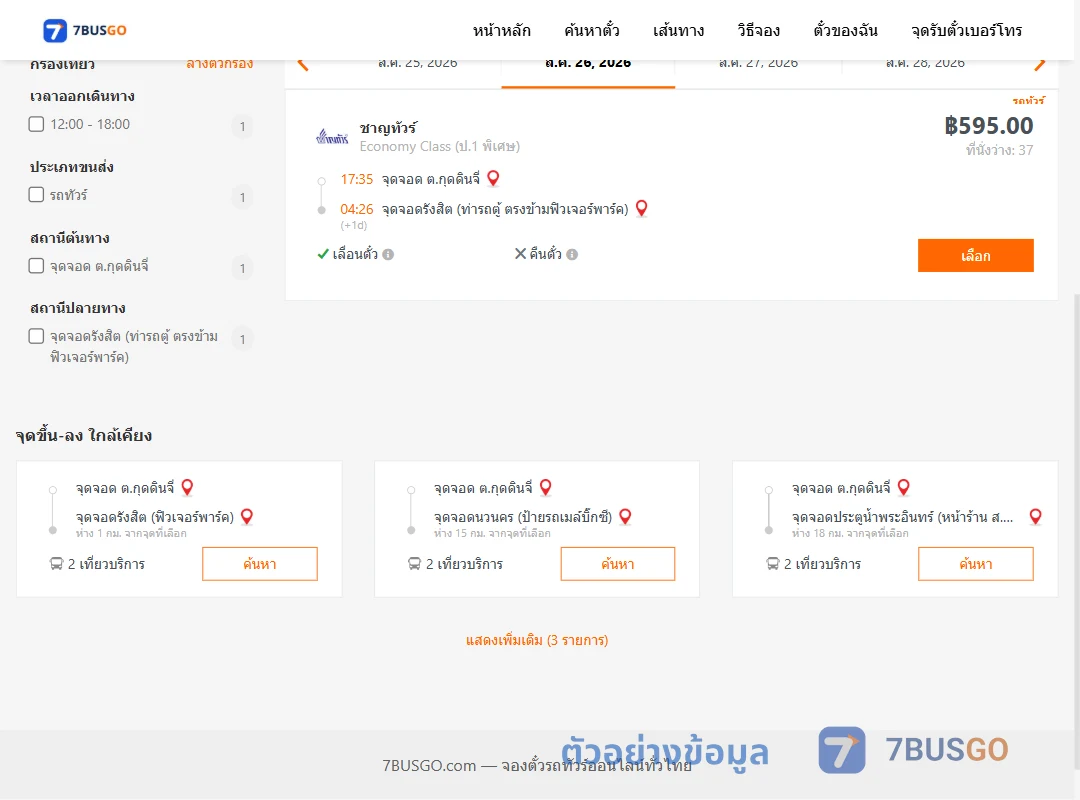 ตัวอย่างผลค้นหา ตำบลกุดดินจี่-รังสิต