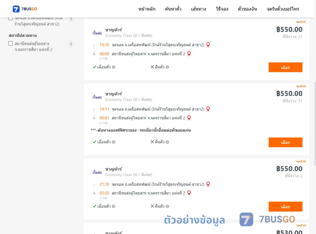 ตัวอย่างผลค้นหา ถ.เครือสหพัฒน์-นครราชสีมา2