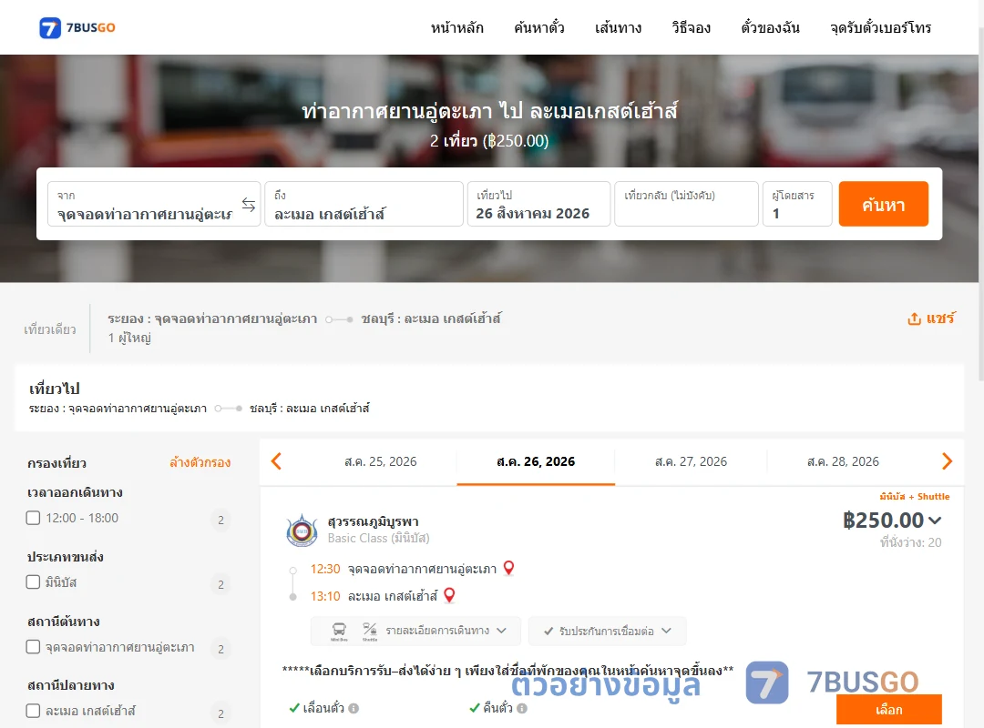 ตัวอย่างผลค้นหา ท่าอากาศยานอู่ตะเภา-ละเมอเกสต์เฮ้าส์