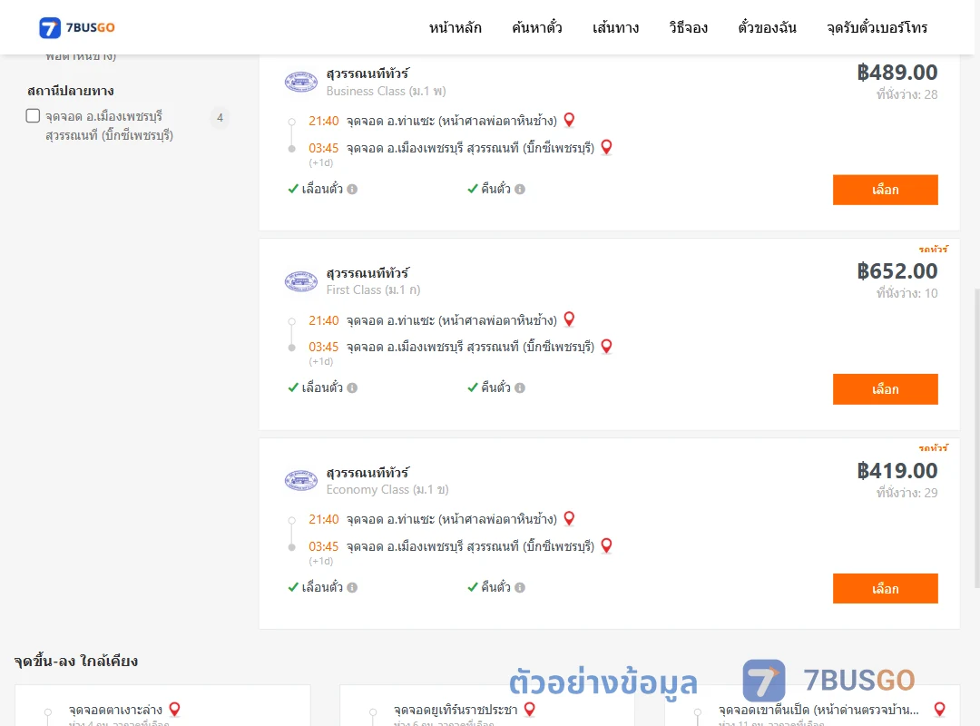 ตัวอย่างผลค้นหา ท่าแซะ-เมืองเพชรบุรี