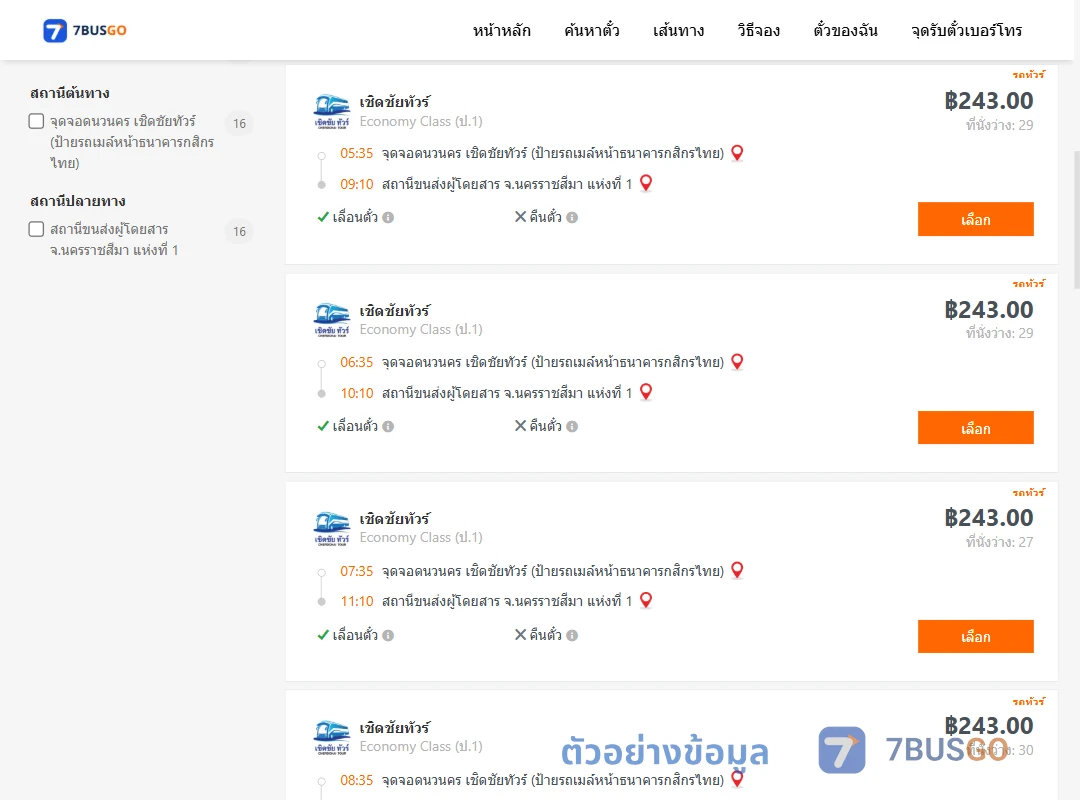 ตัวอย่างผลค้นหา นวนคร-นครราชสีมา1