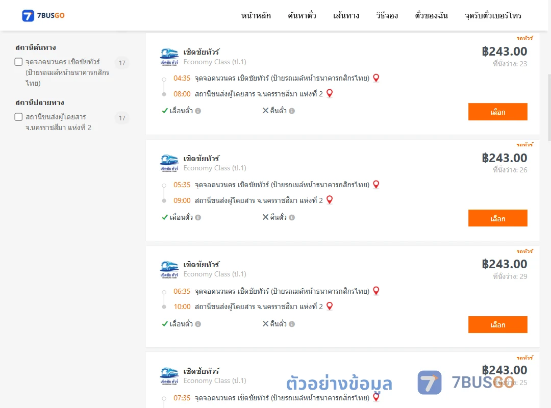 ตัวอย่างผลค้นหา นวนคร-นครราชสีมา2