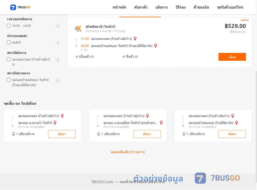 ตัวอย่างผลค้นหา นวนคร-บ้านแม่ทุเลา