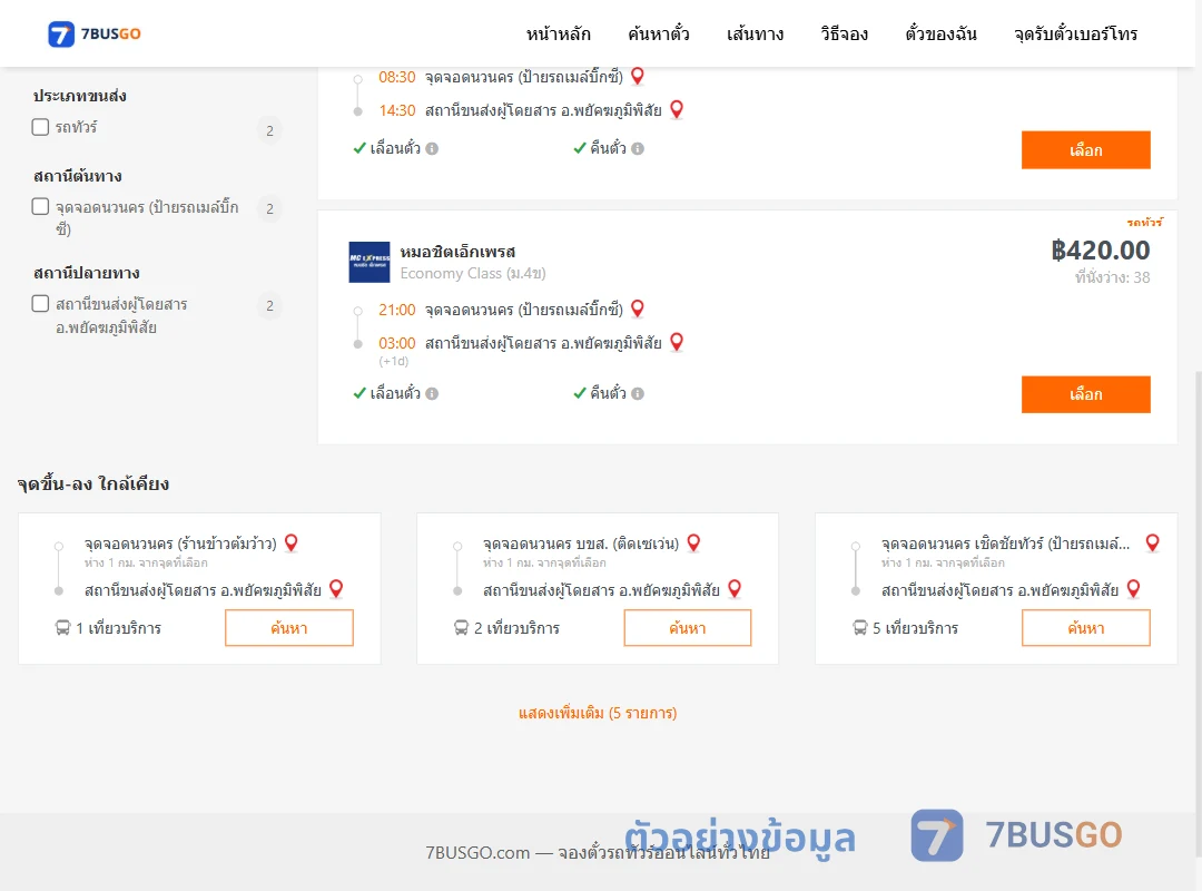 ตัวอย่างผลค้นหา นวนคร-พยัคฆภูมิพิสัย