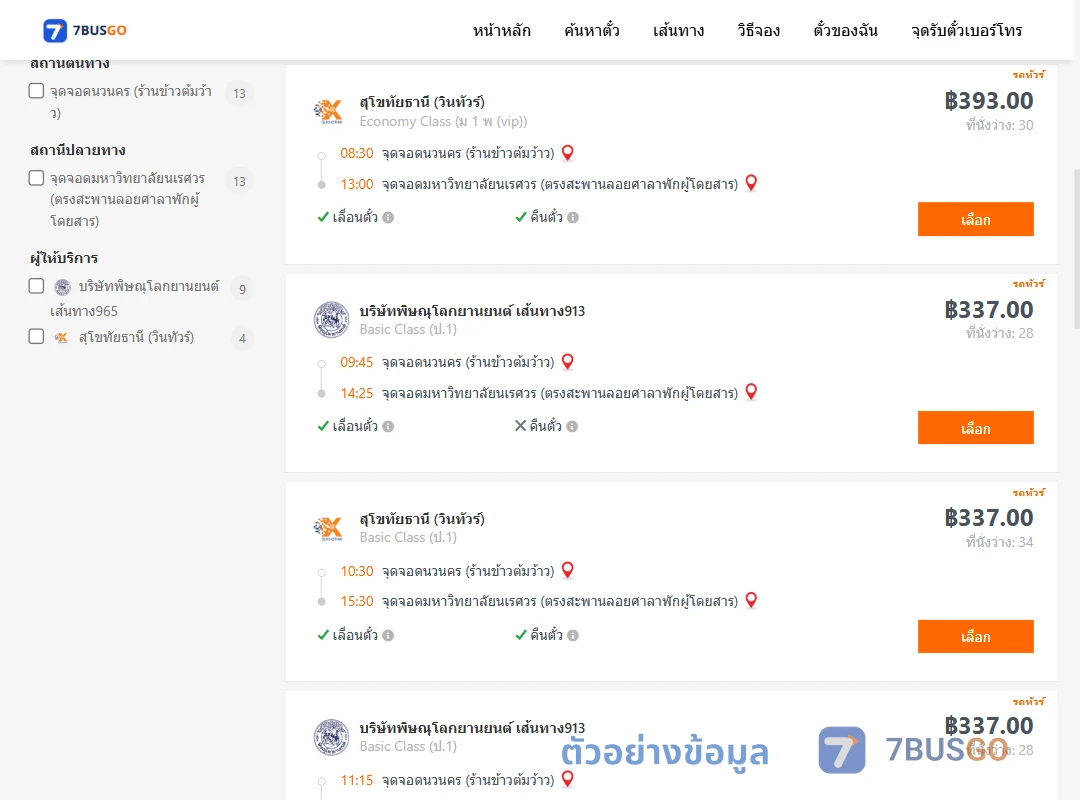 ตัวอย่างผลค้นหา นวนคร-ม.นเรศวร