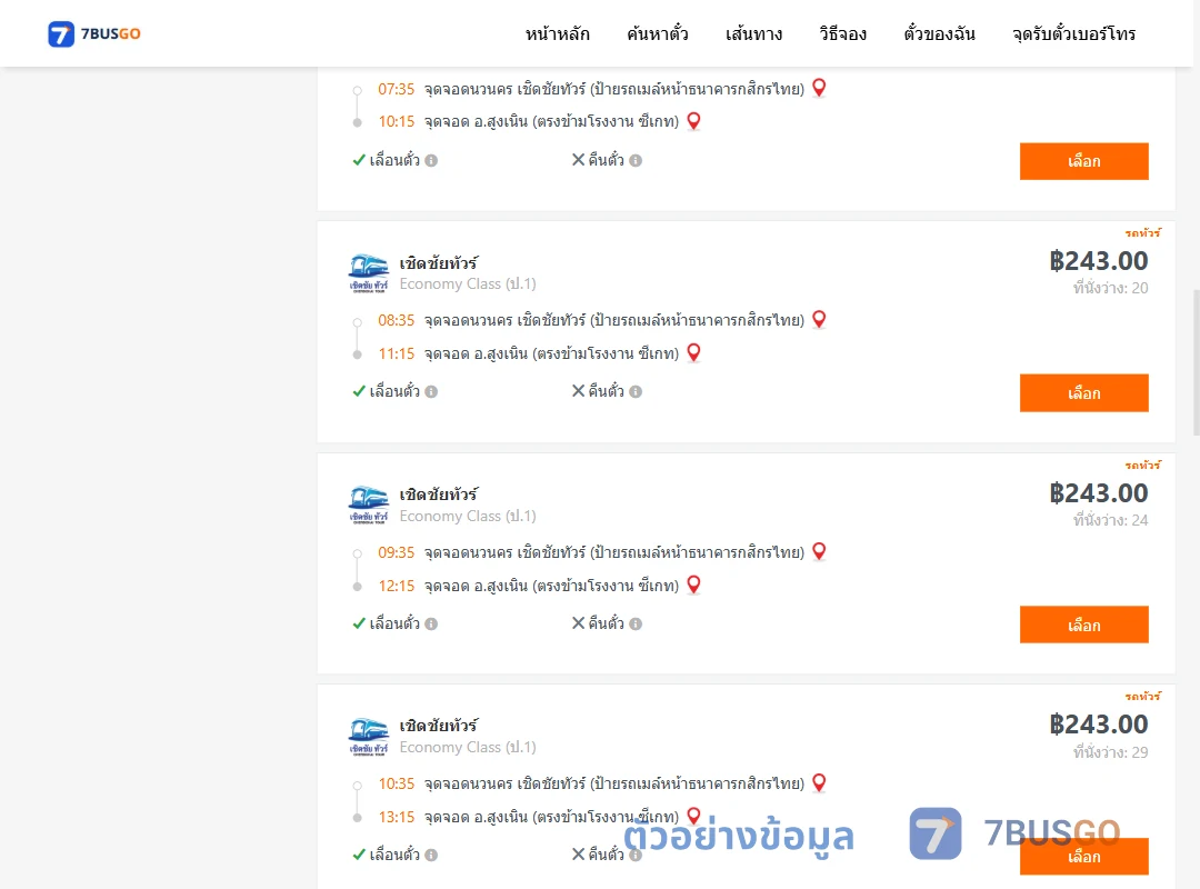 ตัวอย่างผลค้นหา นวนคร-สูงเนิน