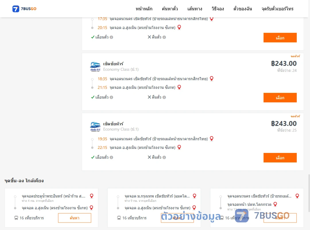 ตัวอย่างผลค้นหา นวนคร-สูงเนิน