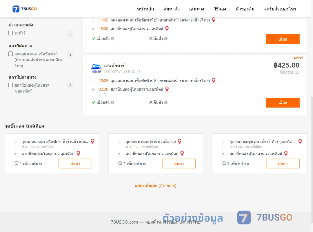 ตัวอย่างผลค้นหา นวนคร-อุตรดิตถ์