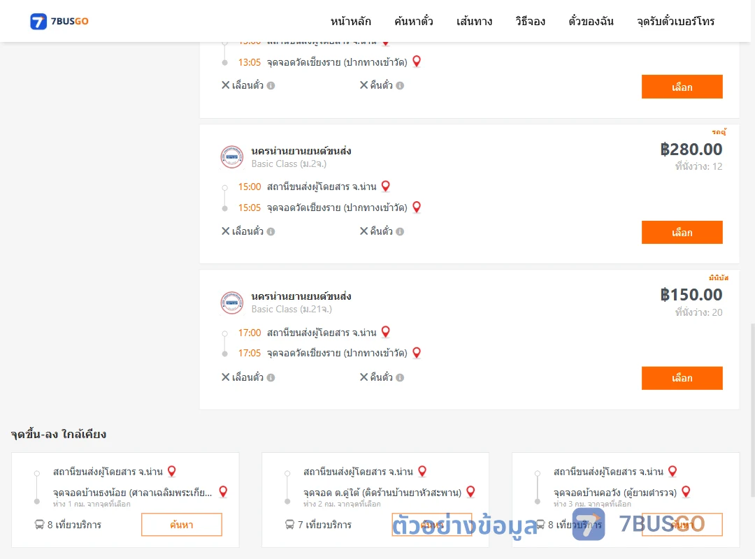 ตัวอย่างผลค้นหา น่าน-วัดเชียงราย