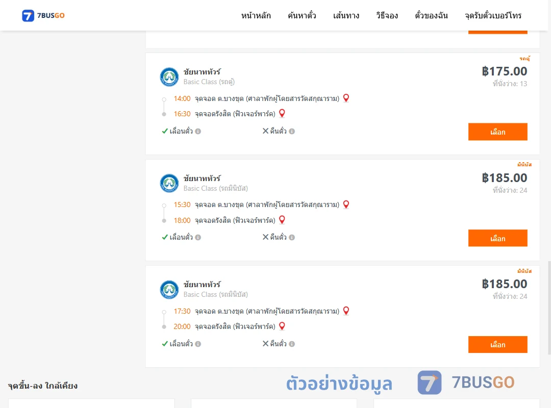 ตัวอย่างผลค้นหา บางขุด-รังสิตฟิวเจอร์พาร์ค